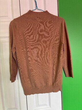 Vintage Cashmere Mockneck Sweater, Camel, Size M